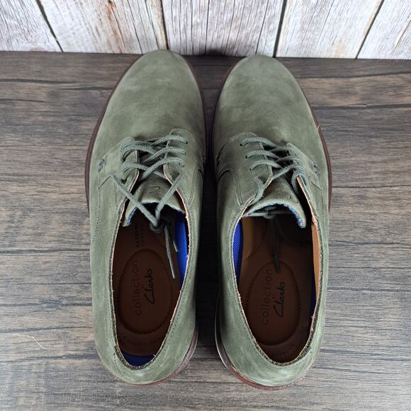 Clarks Collection Malwood Plain Derby Lace Up Dress Shoes Men\'s Sz 9 Green (VGC) main image 3